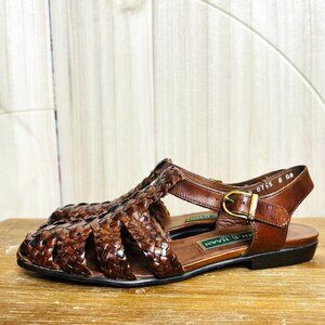 Cole Haan Vintage Bragano Italian Leather Woven Fishermen Sandals Sz: 8